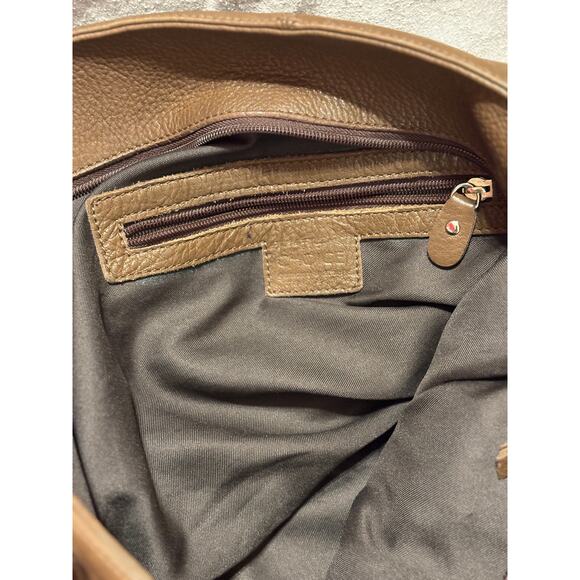 Extra Large Sturdy Travel /Tote Genuine Brown Leather Bag - Picture 8 of 11